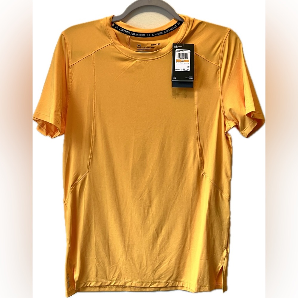 Under Armour Men’s Iso-Chill Laser Fitted Tee, Gold/Yellow/Orange, Size S